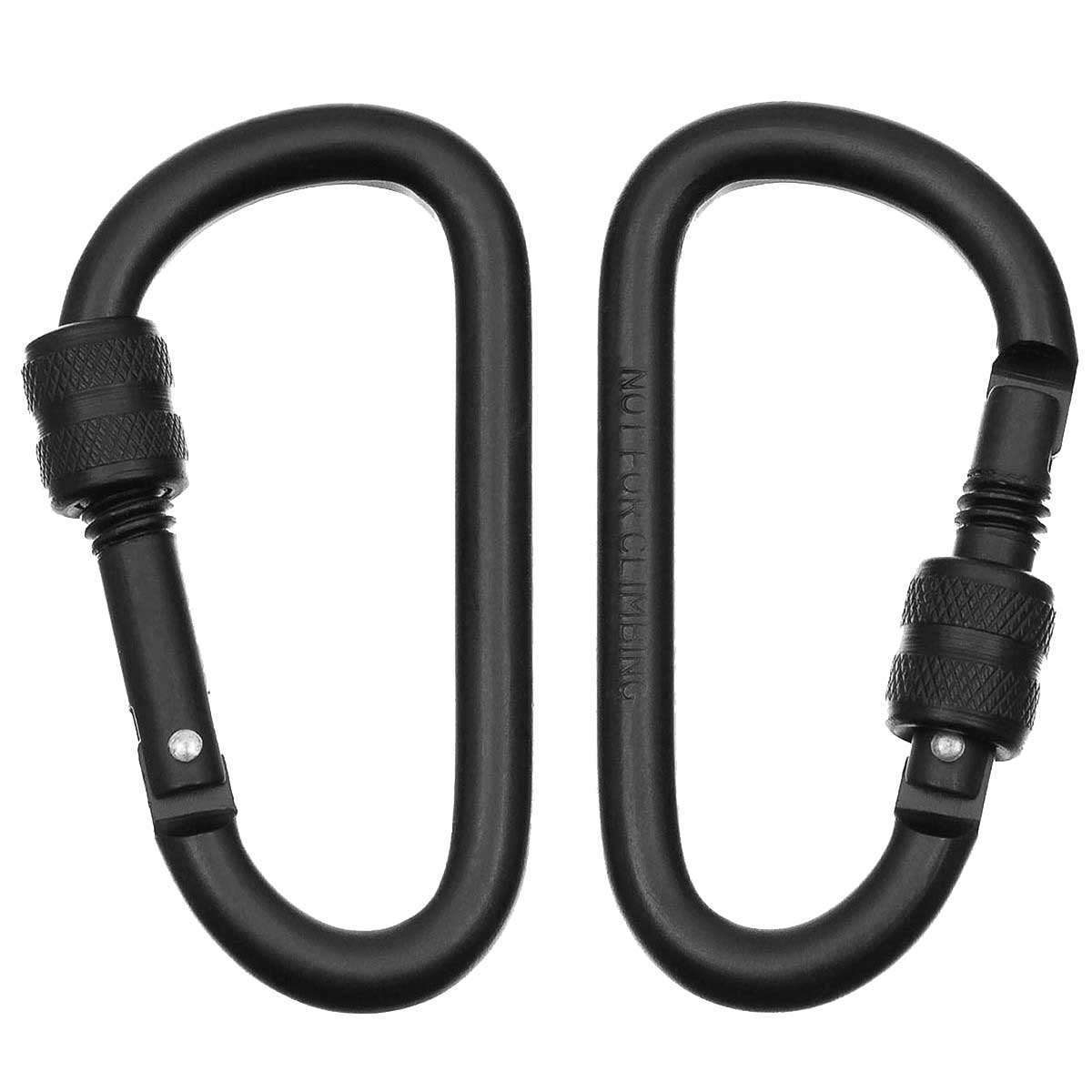 MFH Screw Lock carabiner 80 mm 2 pcs. - Black