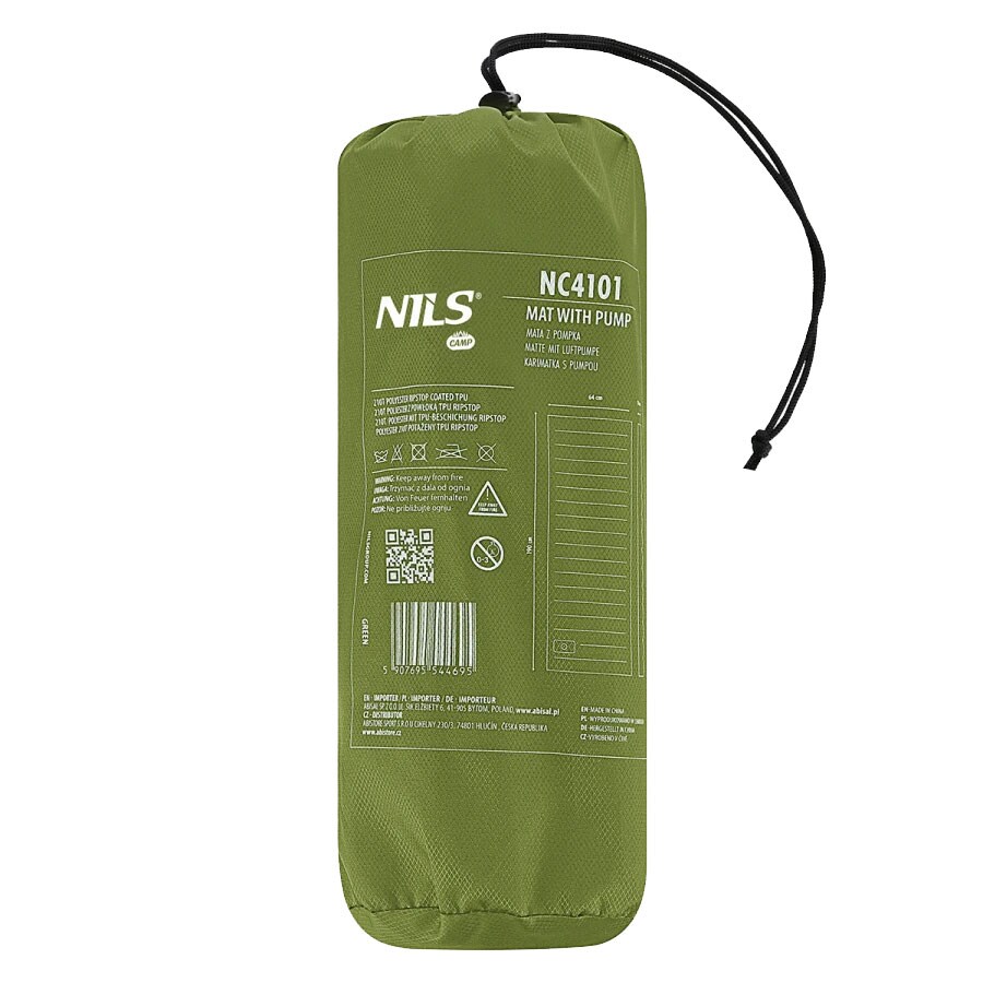 Nils Camp NC4101 single tourist mat with a built-in pump - Green