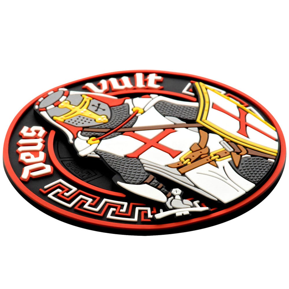 M-Tac Deus Vult PVC 3D Morale Patch - Black/White/Red