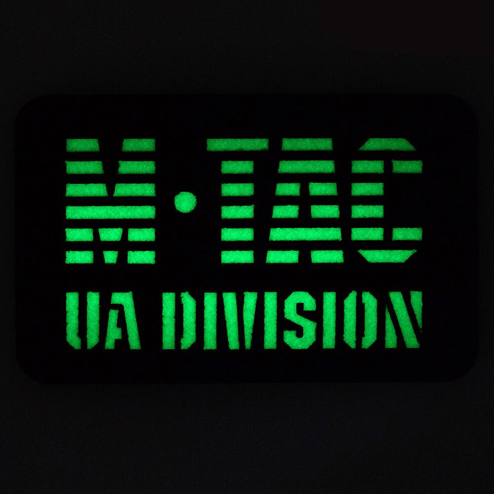 M-Tac UA Division Laser Cut Fluorescent Patch - Black/GID