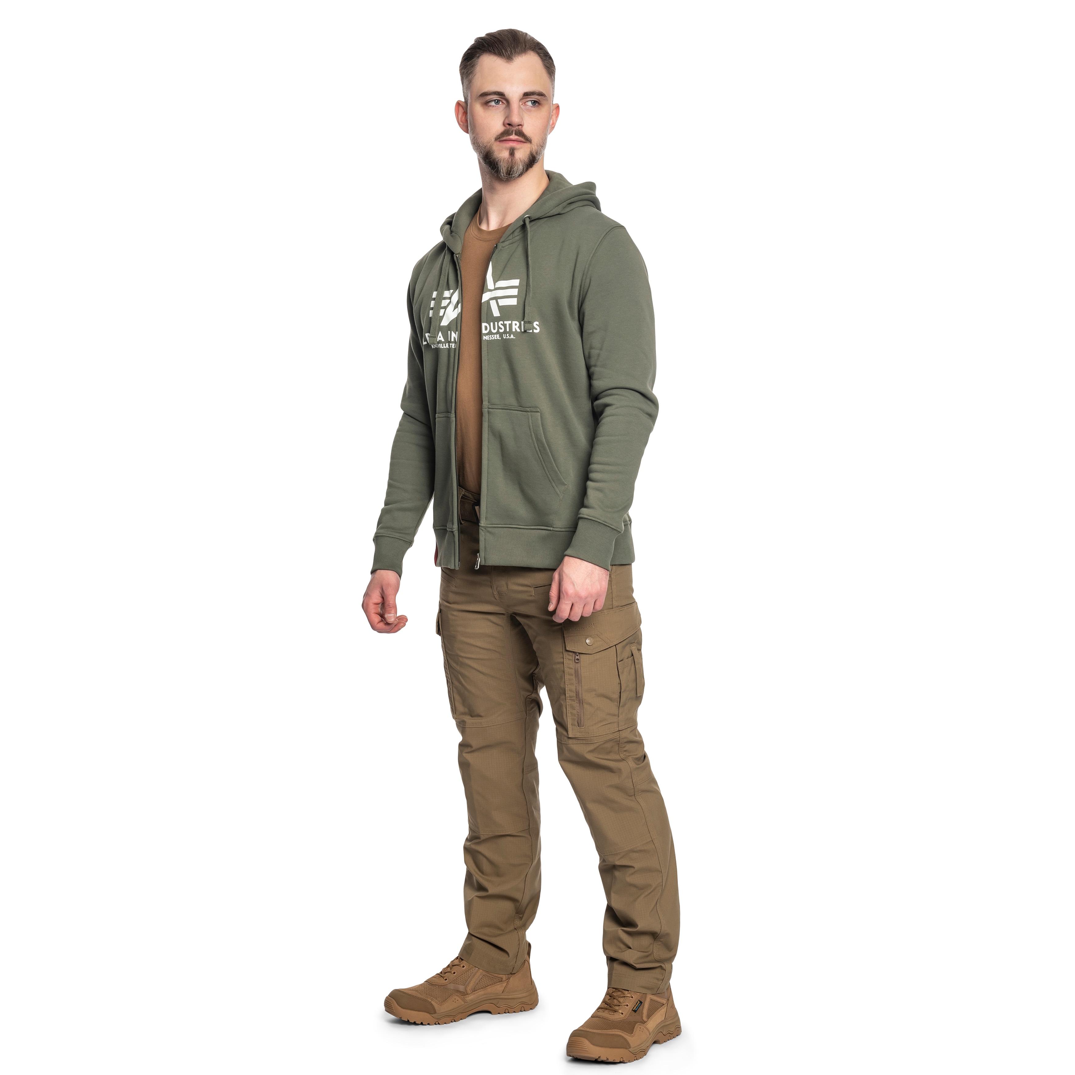 Alpha Industries Basic Zip Hoody - Dark Olive