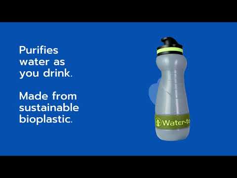 Water-to-Go Filter Sugarcane bottle 550 ml - Euro Black