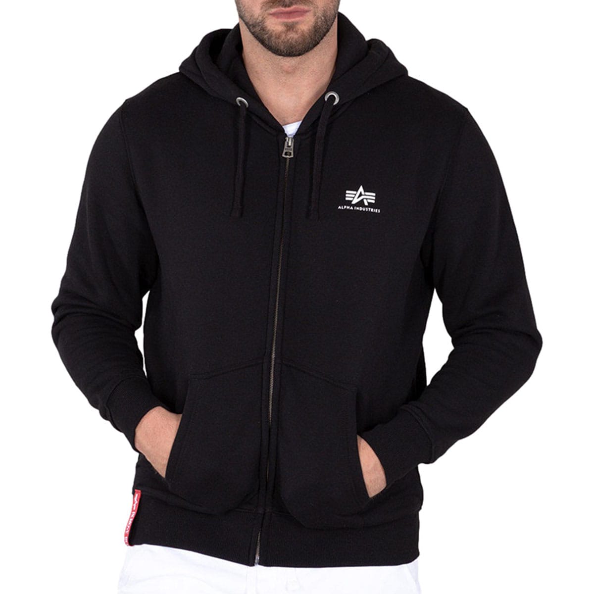 Alpha Industries Basic Zip Hoody Small Logo Sweatshirt - Black