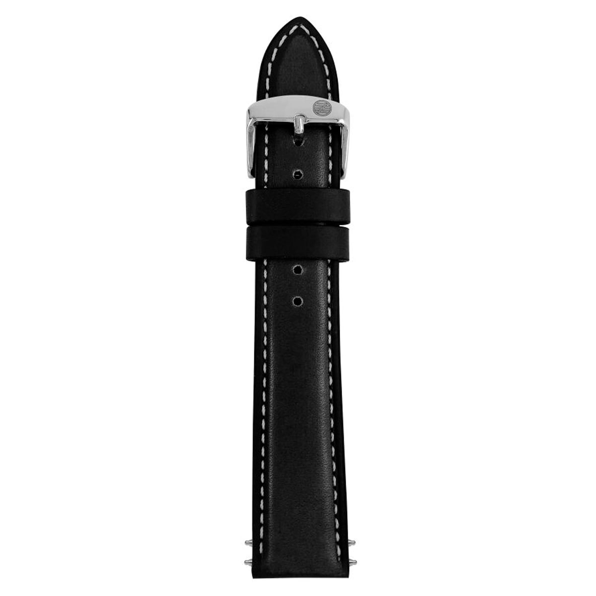 Zeppelin Leather Watch Strap Plain - Black 22 mm