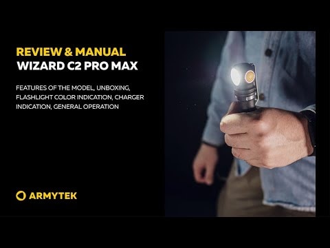 Armytek Wizard C2 Pro Max Magnet USB White Olive head and angle flashlight - 4000 lumens