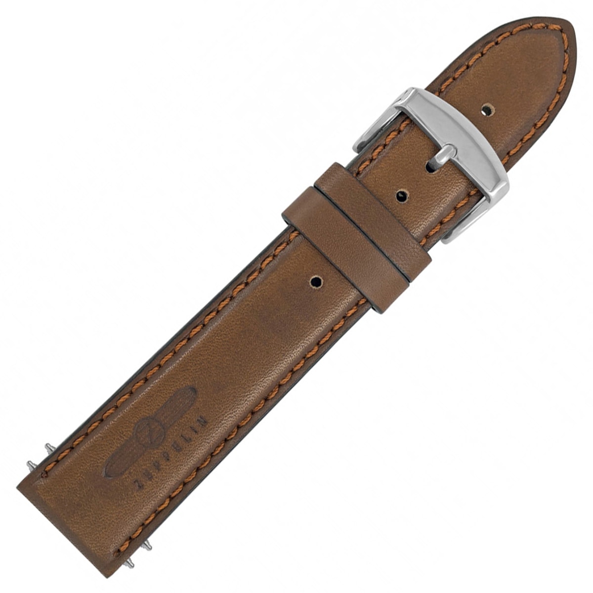 Zeppelin leather watch strap 22 mm - Light brown 