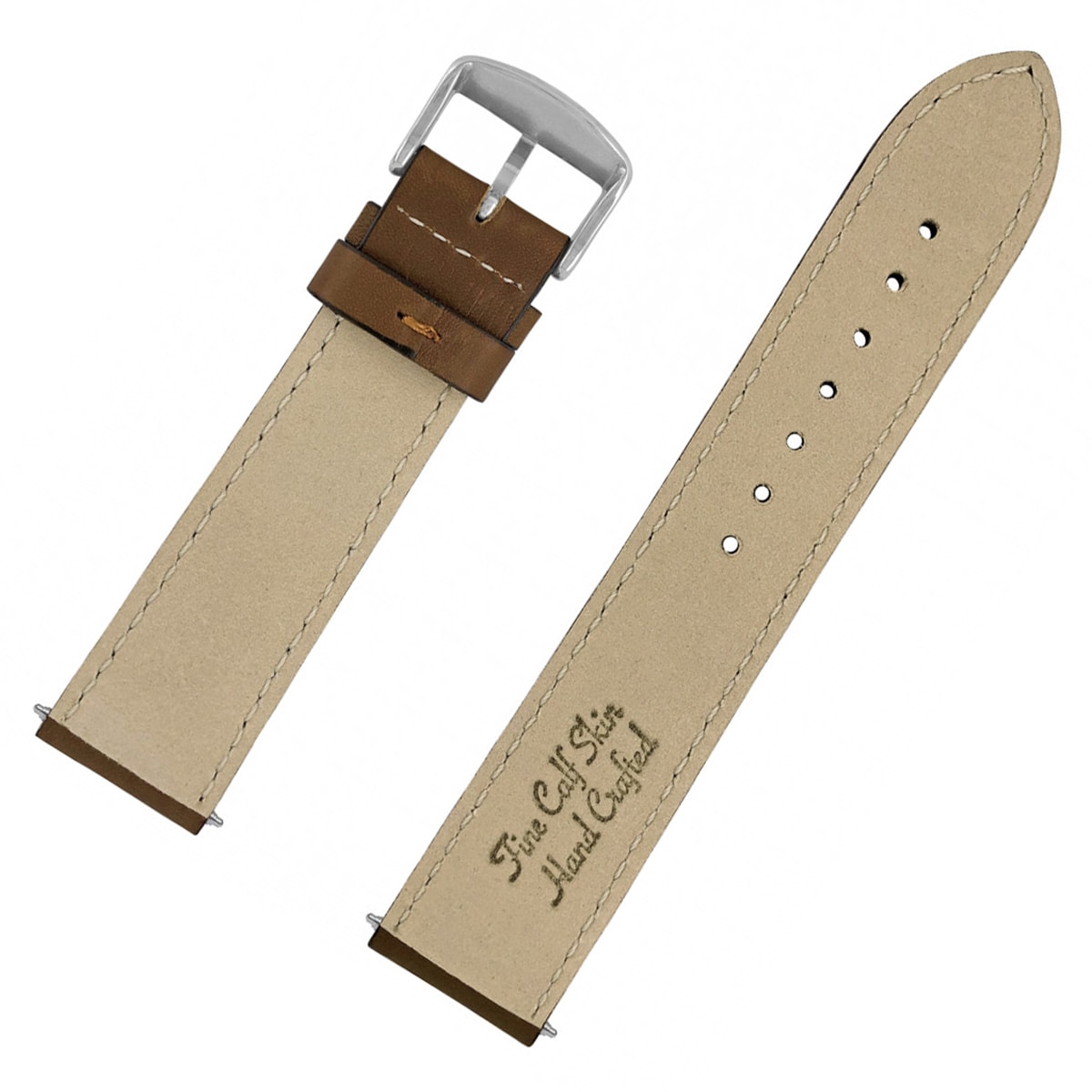 Zeppelin leather watch strap 22 mm - Light brown 