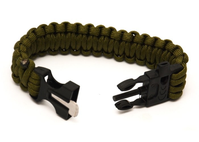 Badger Outdoor Paracord Bracelet with flint - Olive