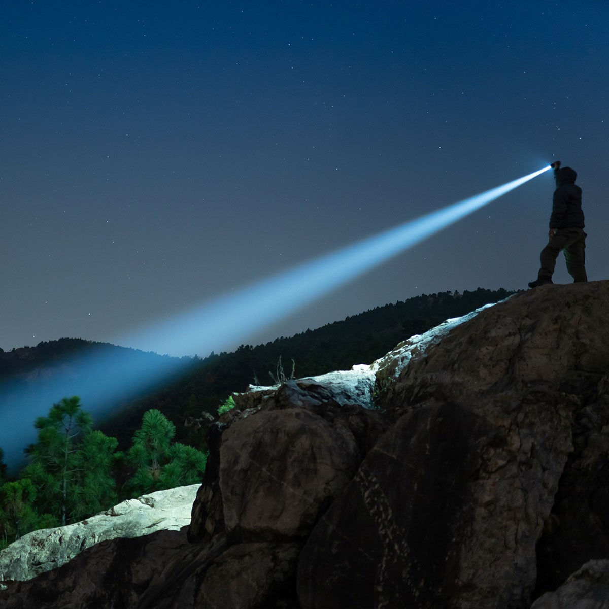 Olight Marauder Mini Blue rechargeable flashlight - 7000 lumens, 600 m range