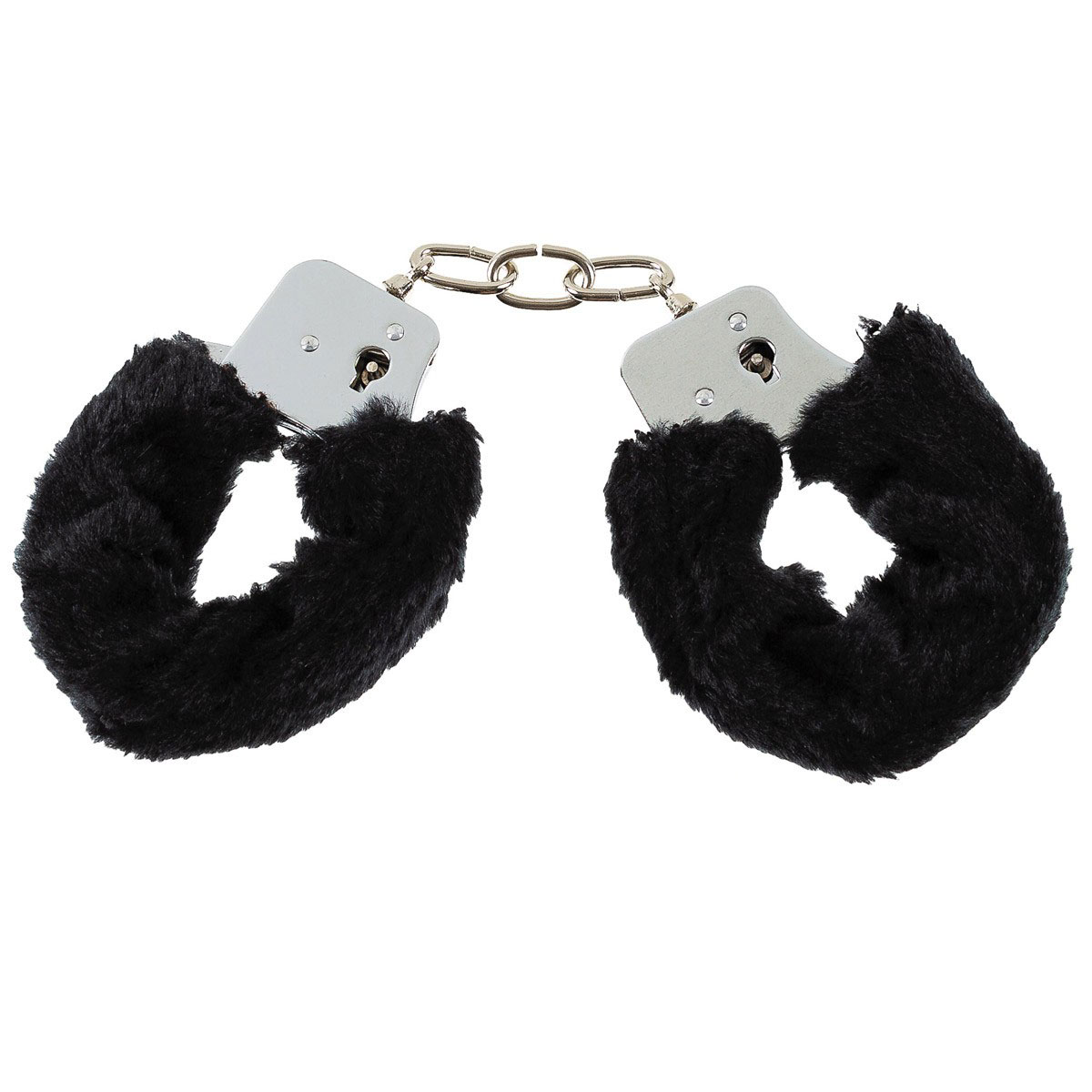 Chain handcuffs MFH with plush cover - Black