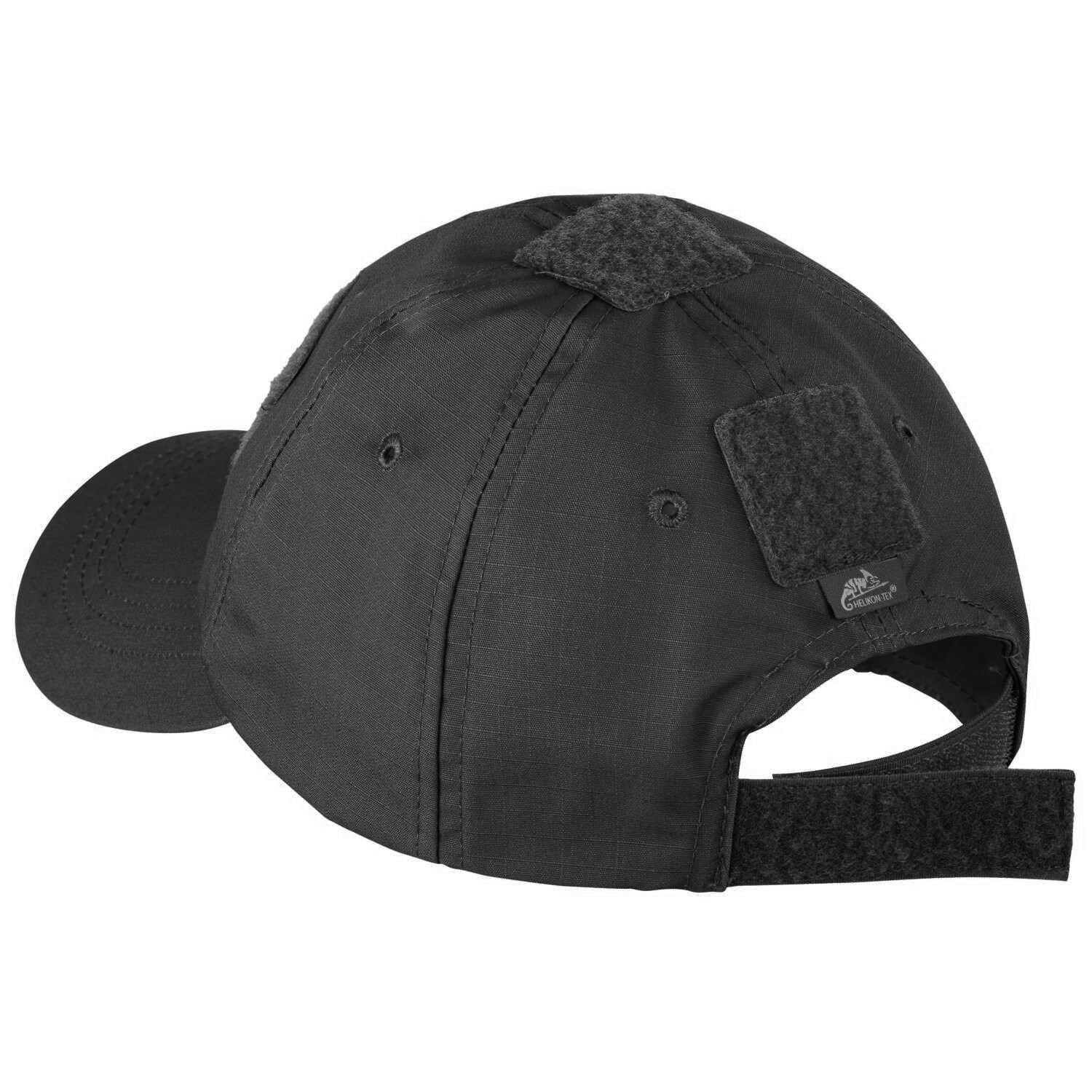 Helikon PolyCotton Rip-Stop Baseball Cap plus velcro - Black