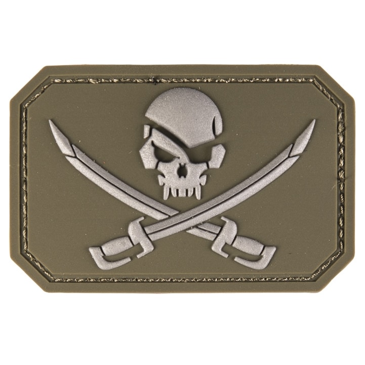 Mil-Tec 3D Pirate Skull Patch Olive