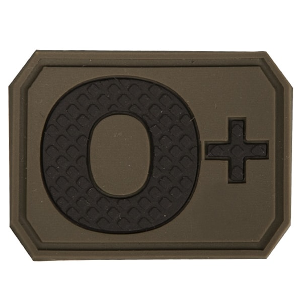 Mil-Tec Patch with blood type 0+ Olive