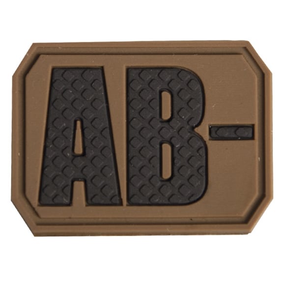 Mil-Tec Patch with blood type AB- Coyote