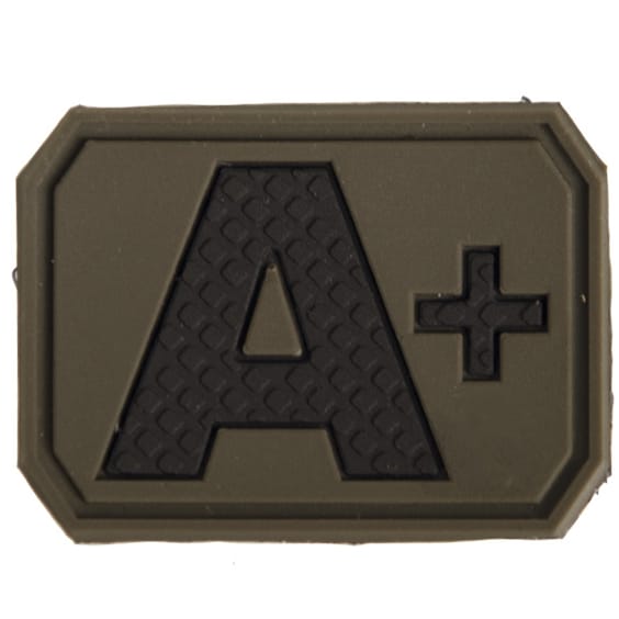 Mil-Tec Patch with blood type A+ Olive