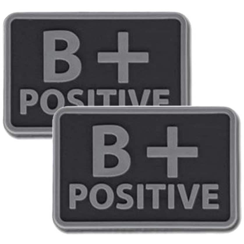 Helikon Blood Group B/Rh+ PVC Patch Black - 2 pcs