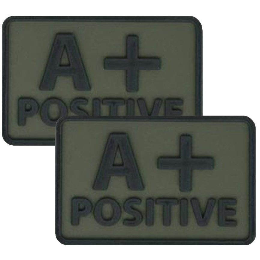 Helikon Blood Group A/Rh+ PVC Patch Olive green - 2 pcs