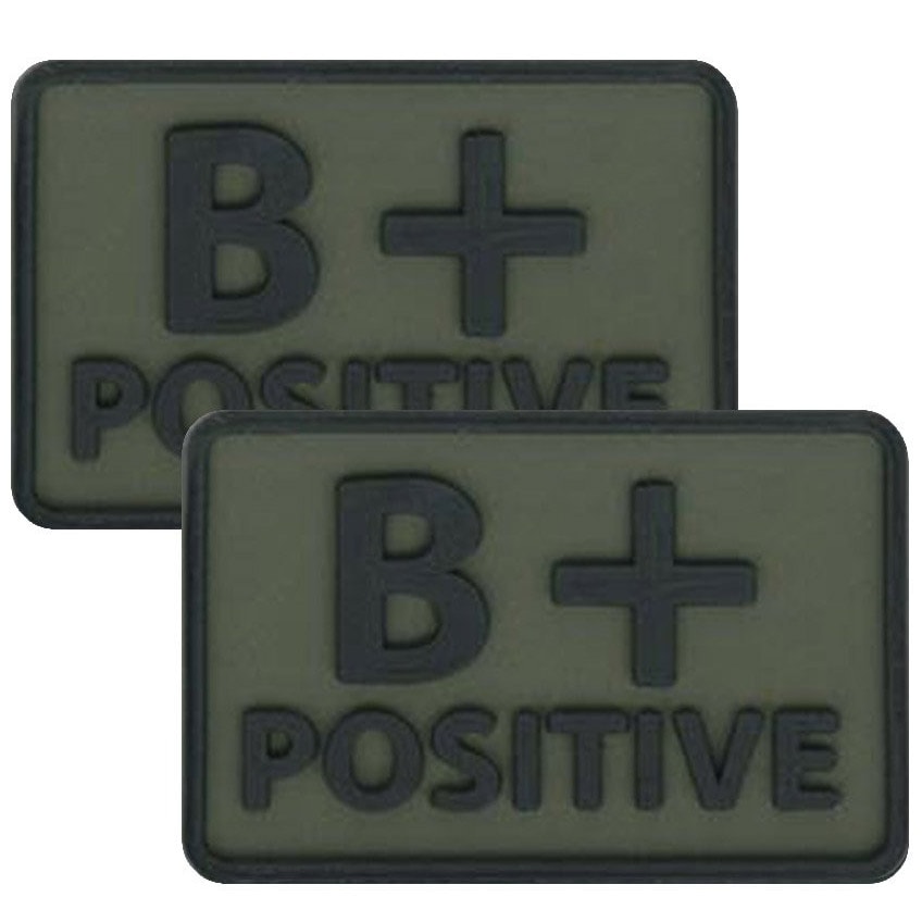 Helikon Blood Group B/Rh+ PVC Patch Olive green - 2 pcs