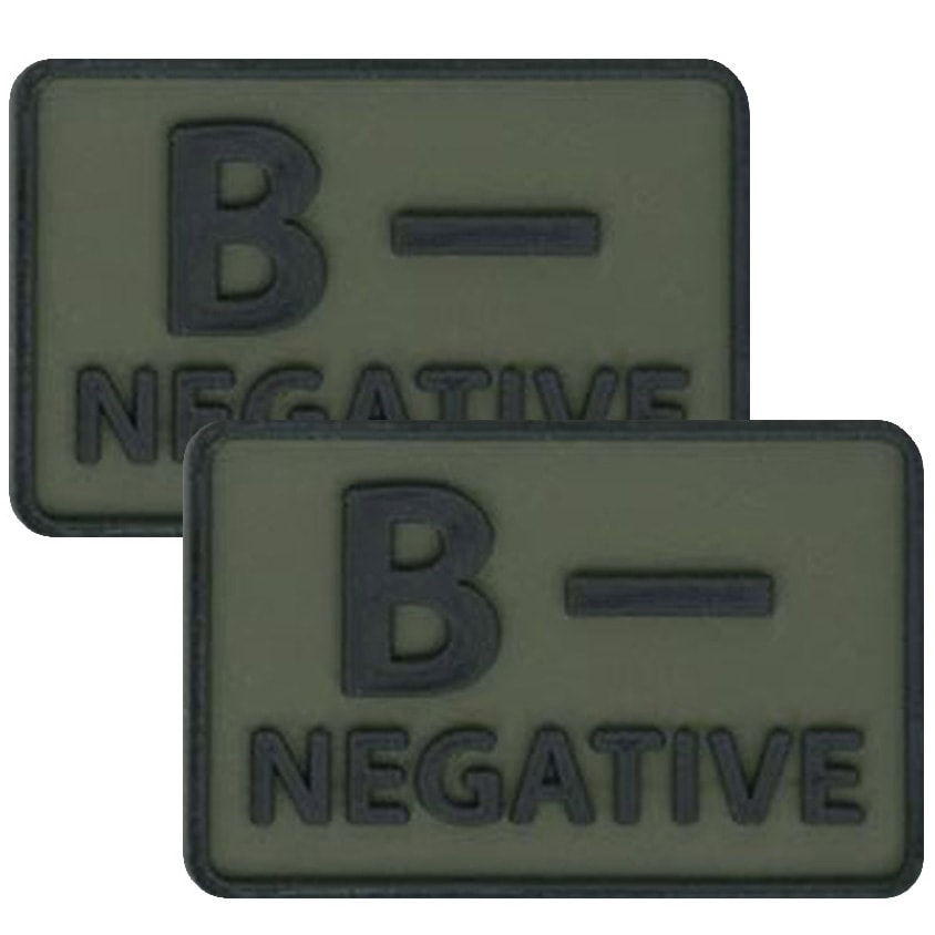 Helikon Blood Group B/Rh- PVC Patch Olive green - 2 pcs