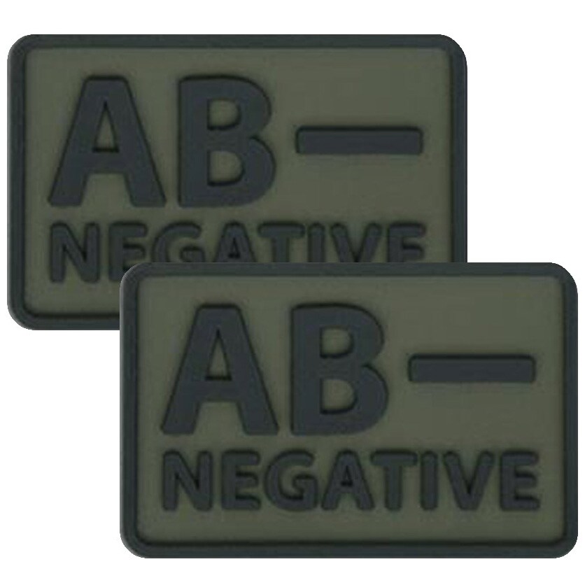 Helikon Blood Group AB/Rh- PVC Patch Olive green - 2 pcs