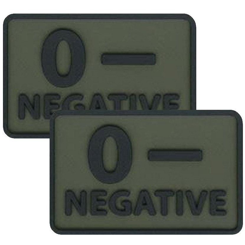 Helikon Blood Group 0/Rh- PVC Patch Olive green - 2 pcs