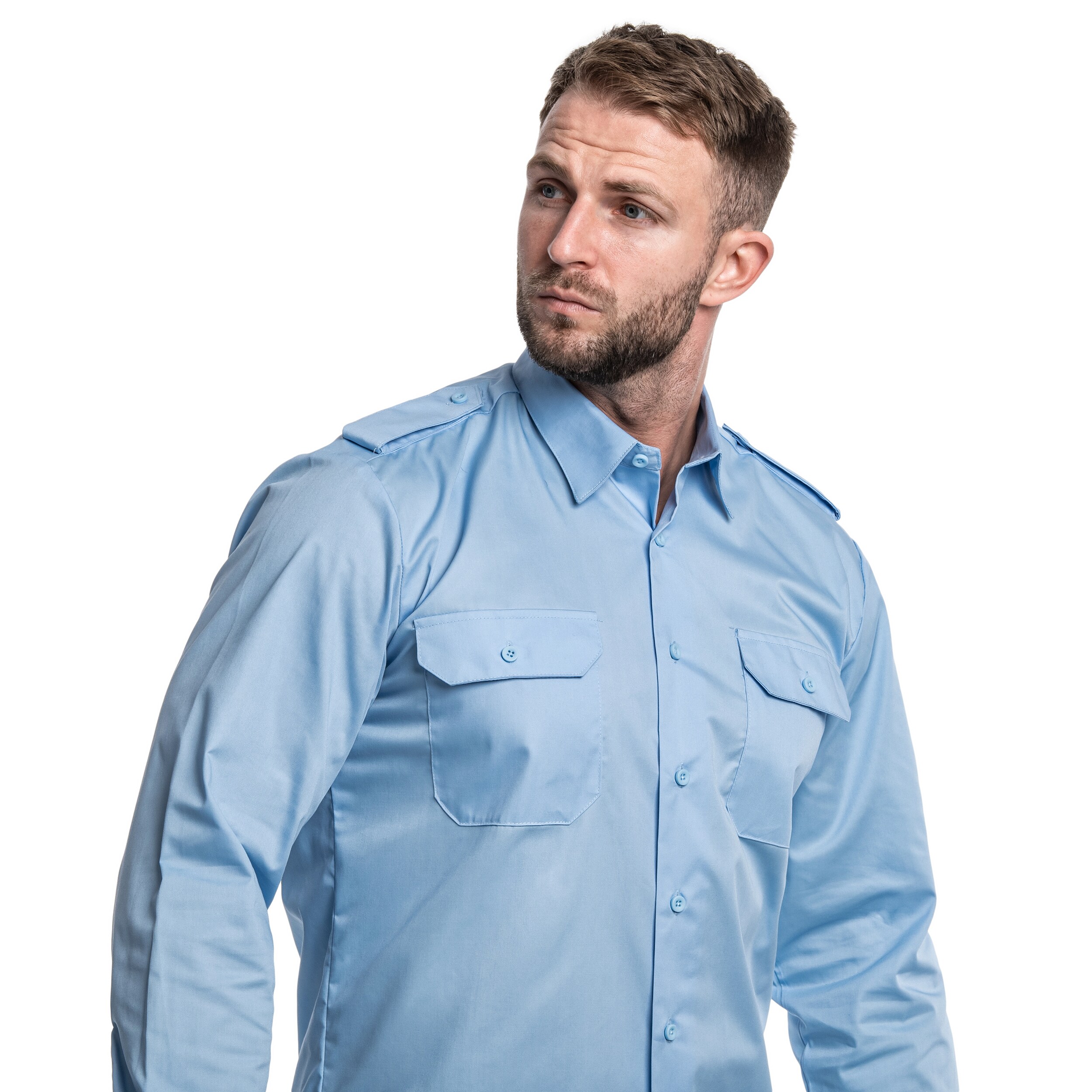 Mil-Tec Service Long Sleeve Shirt - Light Blue