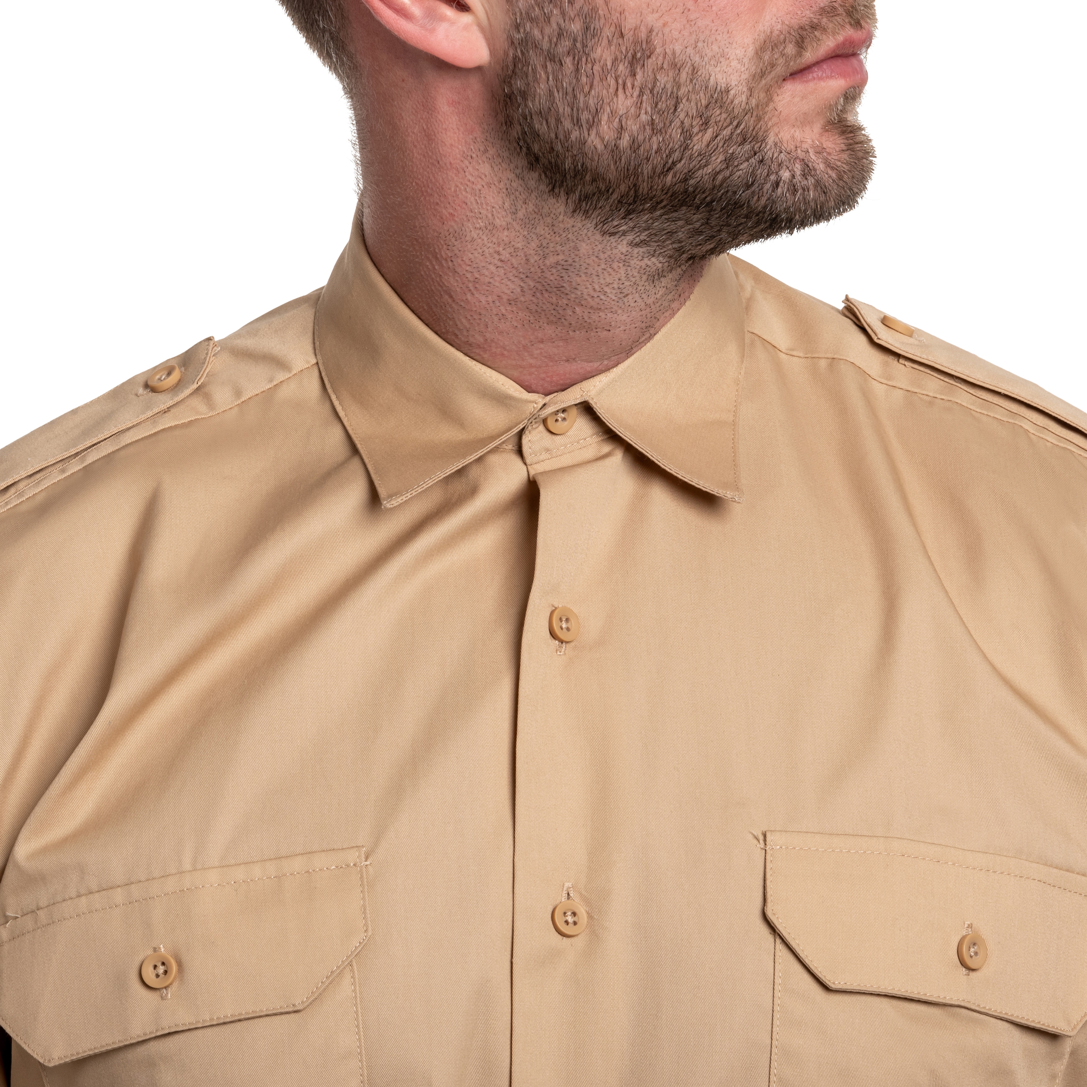 Mil-Tec Service Long Sleeve Shirt - Khaki