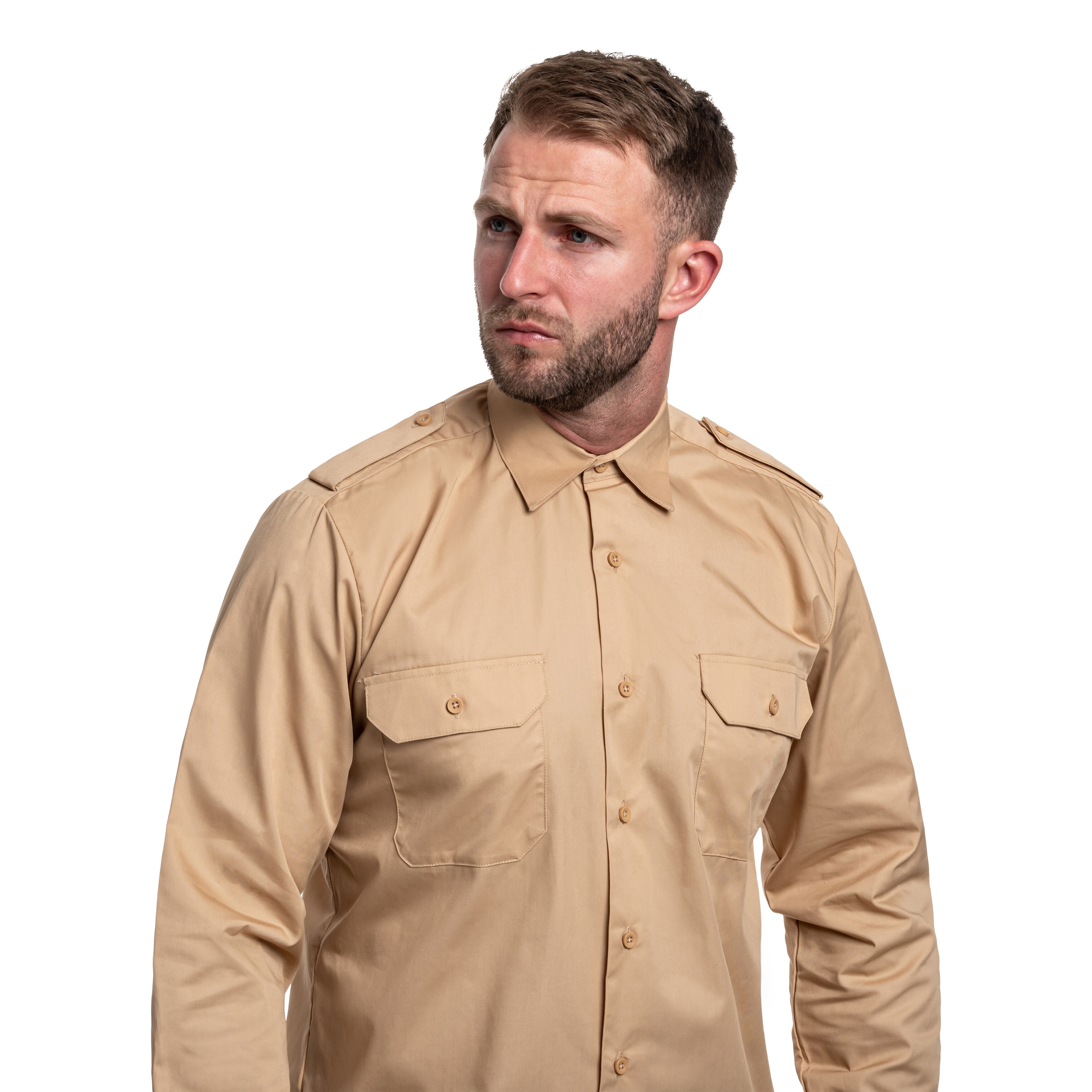 Mil-Tec Service Long Sleeve Shirt - Khaki