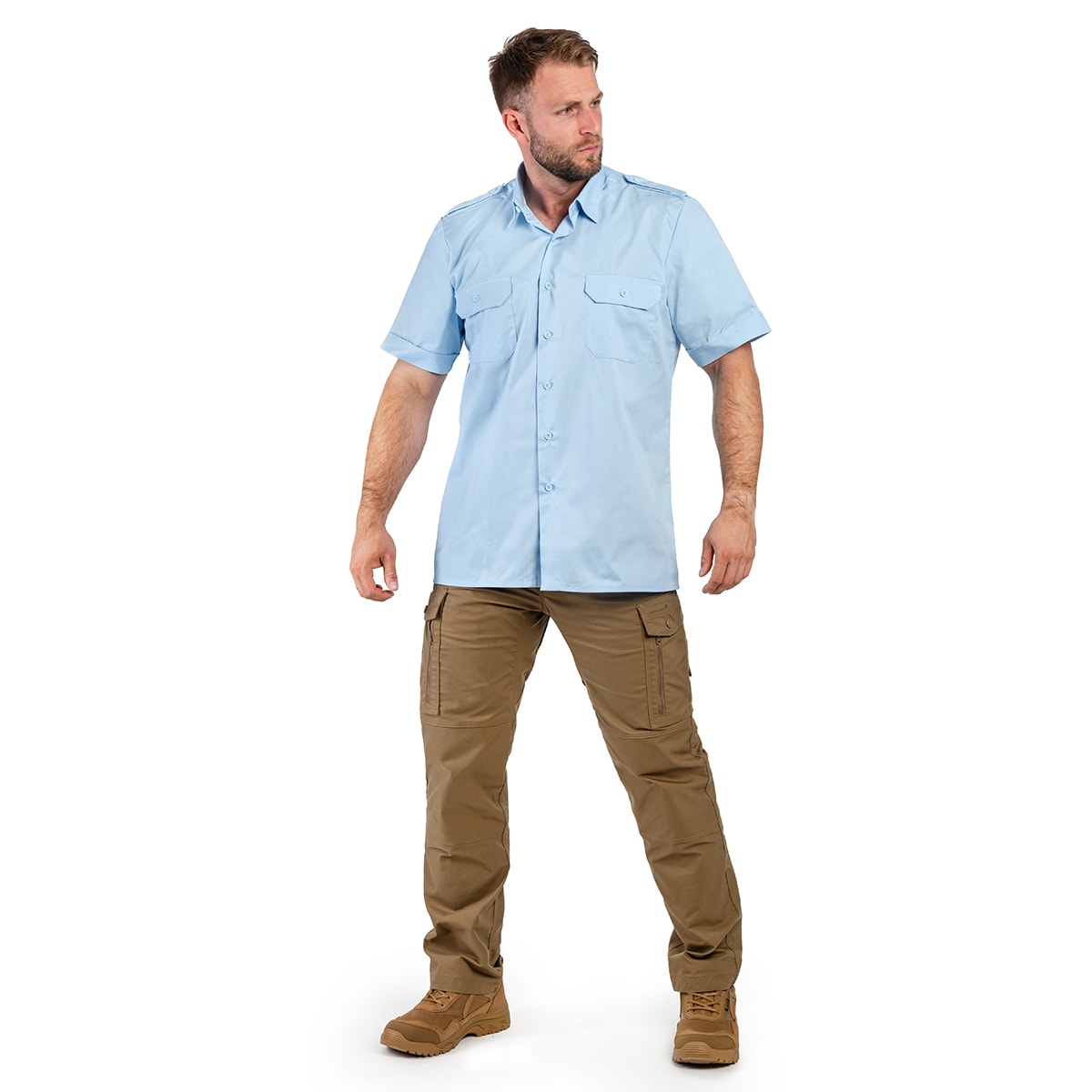 Mil-Tec Service Short Sleeve Shirt - Light Blue