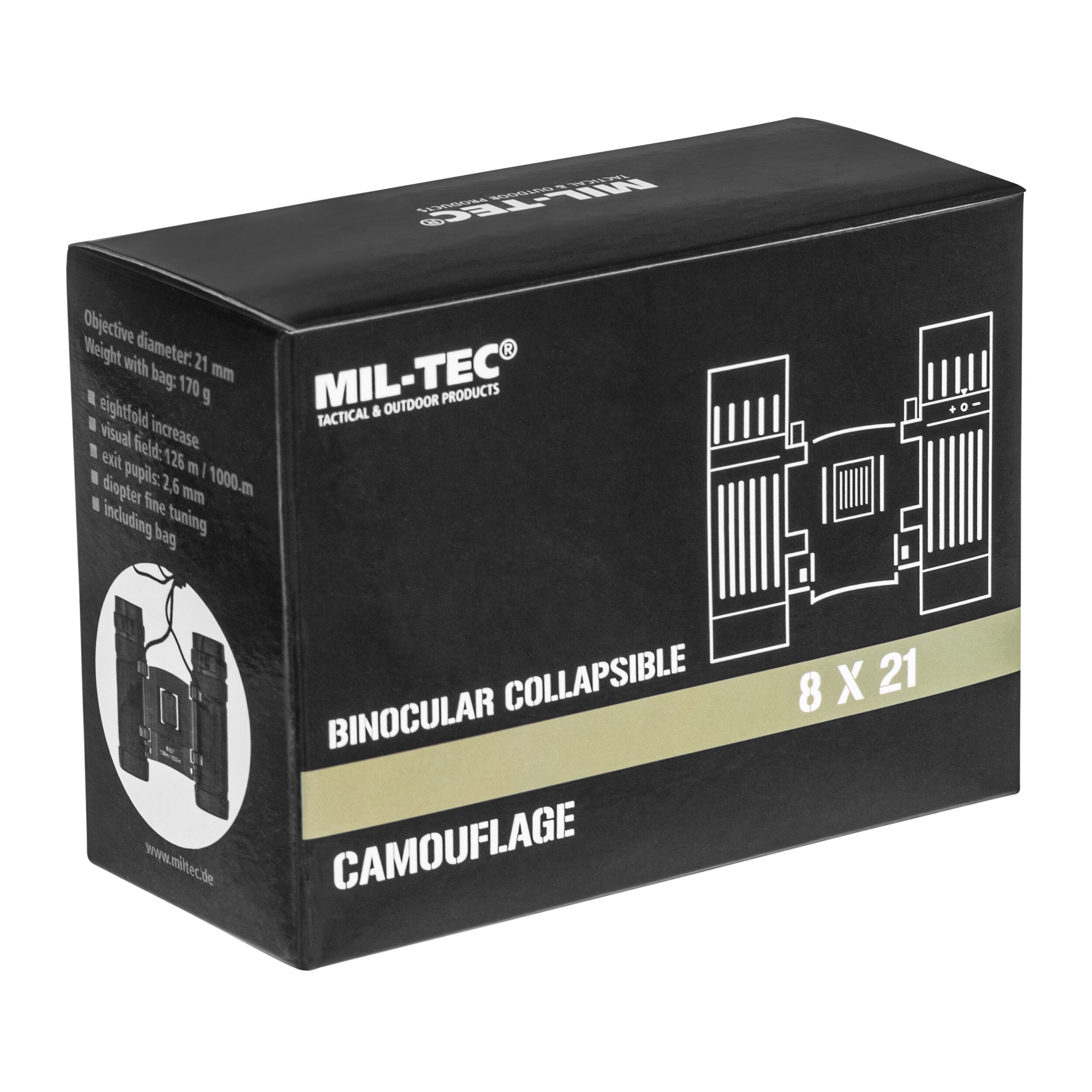 Mil-Tec 8x21 binoculars - camo