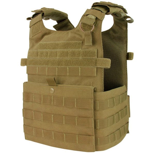 Condor Gunner Lightweight Plate Carrier Tactical Vest - Coyote Brown