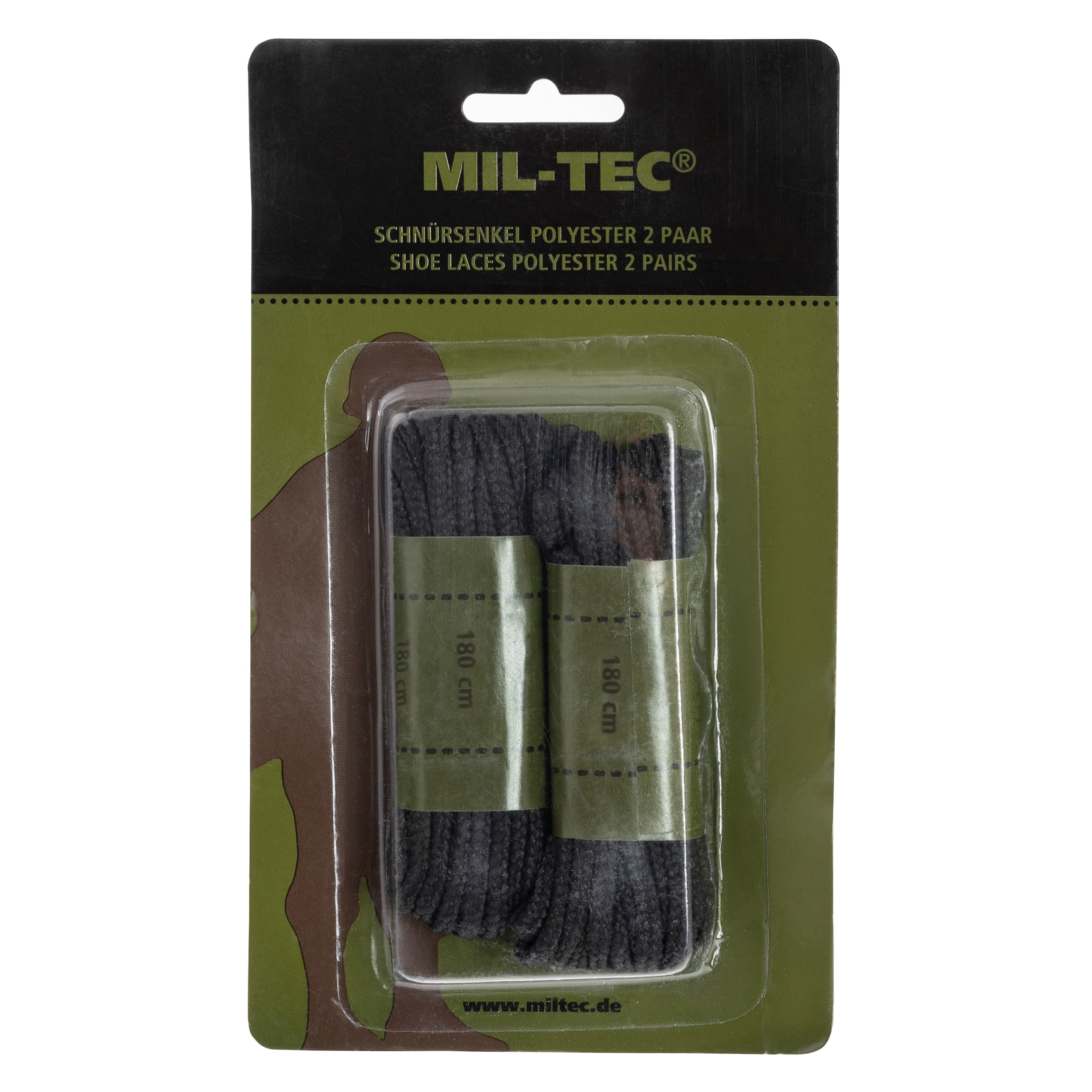 Mil-Tec Polyester Laces 180 cm - Black