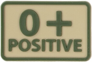 Helikon 0 Rh+ Blood Type Emblem Khaki - 2 pcs.