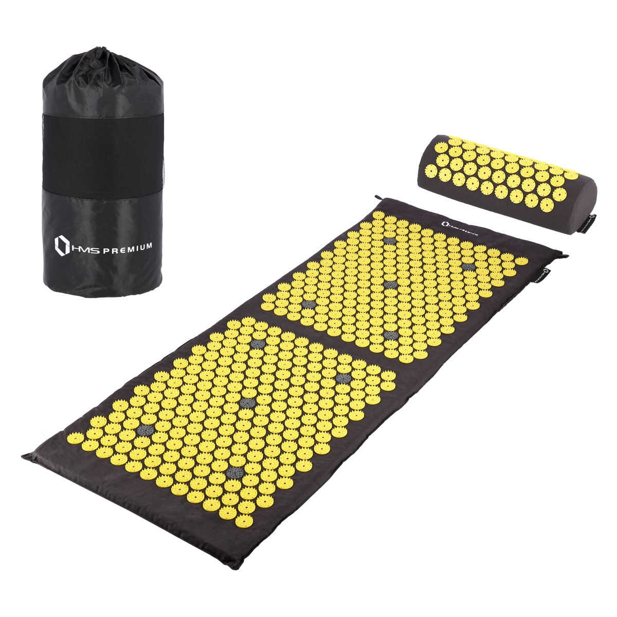 HMS Premium AKM01 Acupressure Mat with cushion - black/yellow