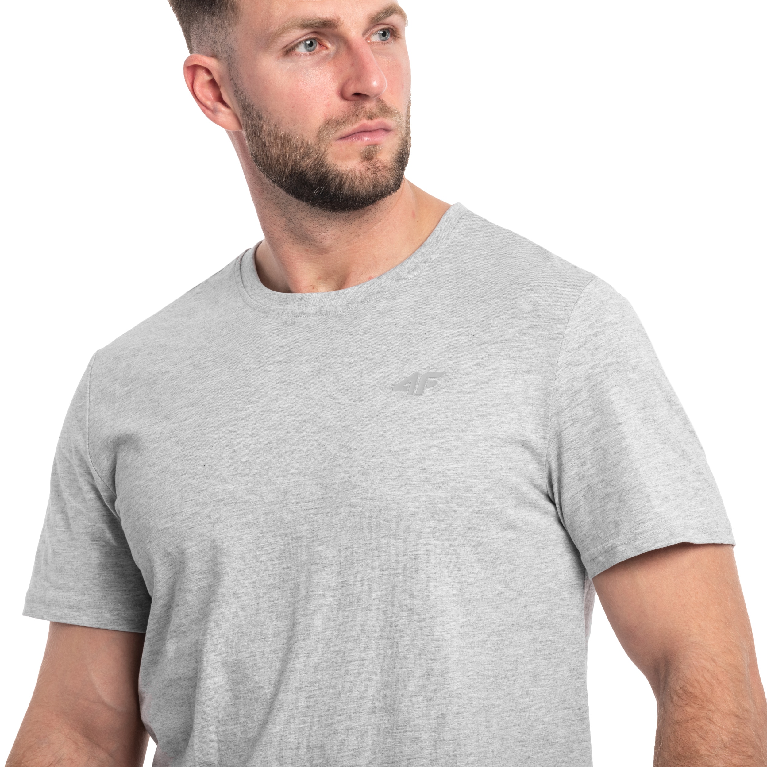 4F T-Shirt TTSHM0876 - Cool Light Gray Melange