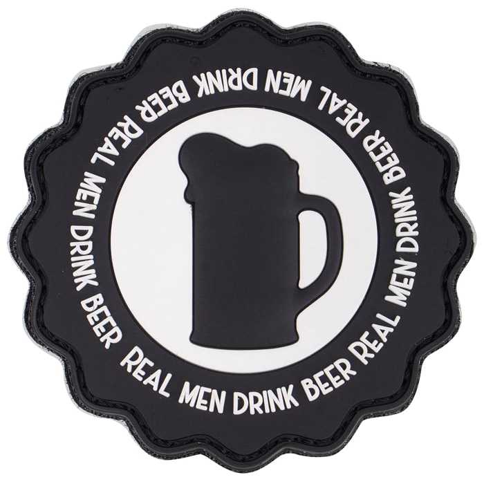 101 Inc. 3D Real Men Drink Beer Morale Patch - Black