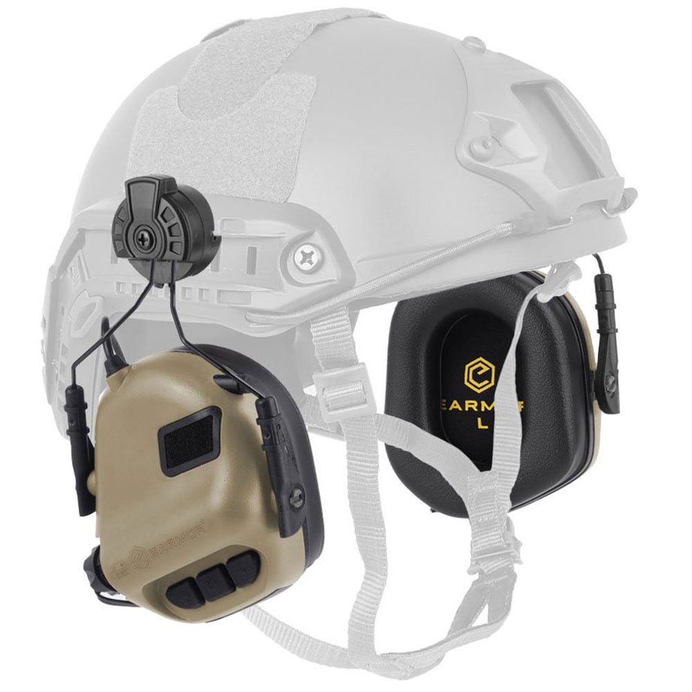 Earmor M31H Active Hearing Protectors For Helmets FAST MT - Coyote Tan