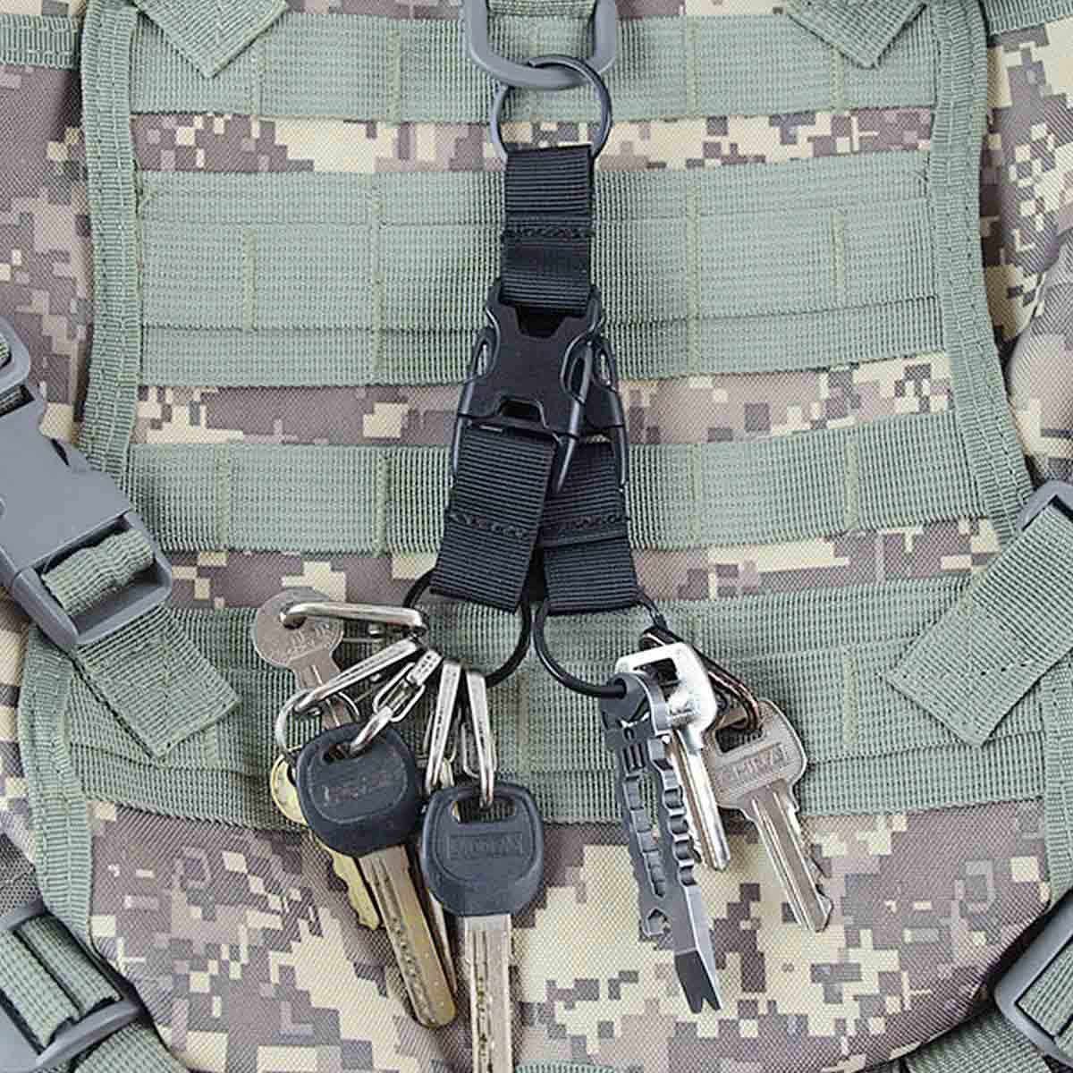 Camo Military Gear KC3 Keychain - Black