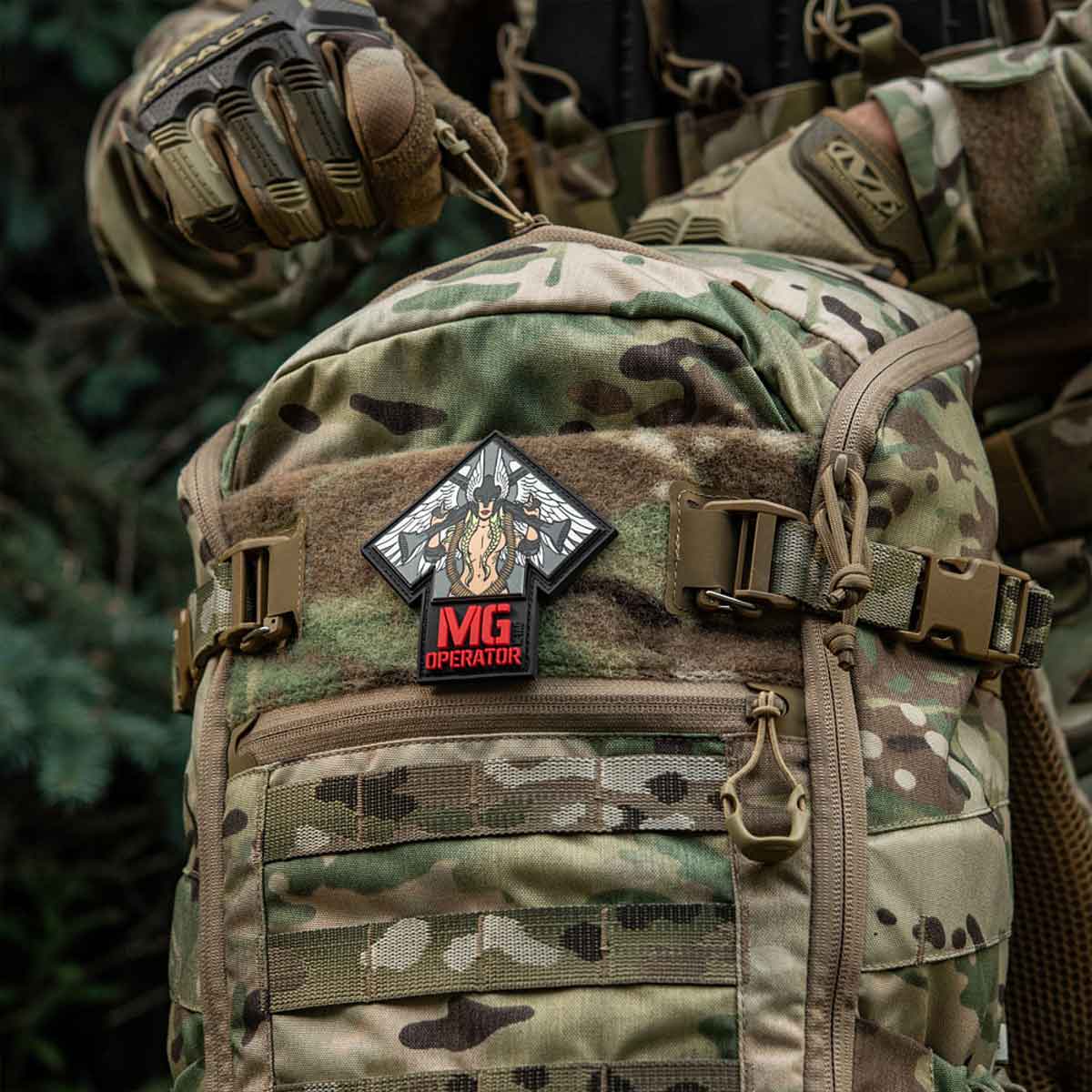 M-Tac MG Operator PVC patch - Red/Grey