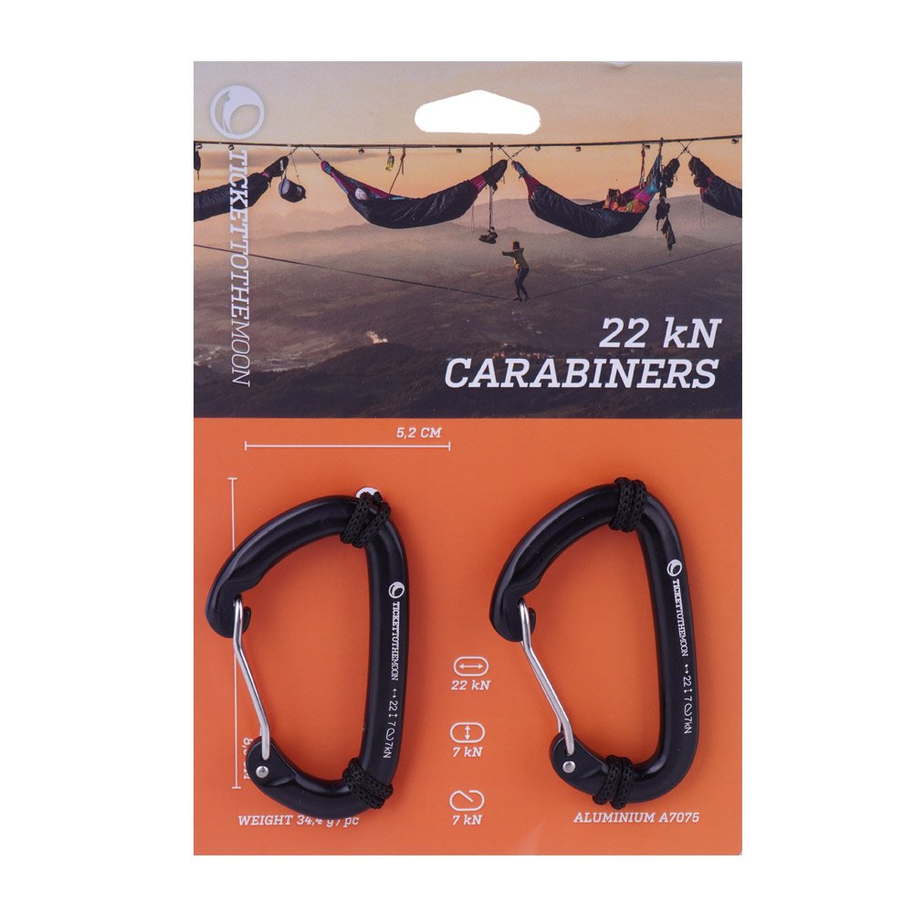 Ticket To The Moon carabiners for mounting hammocks 22 kN - 2 pcs.