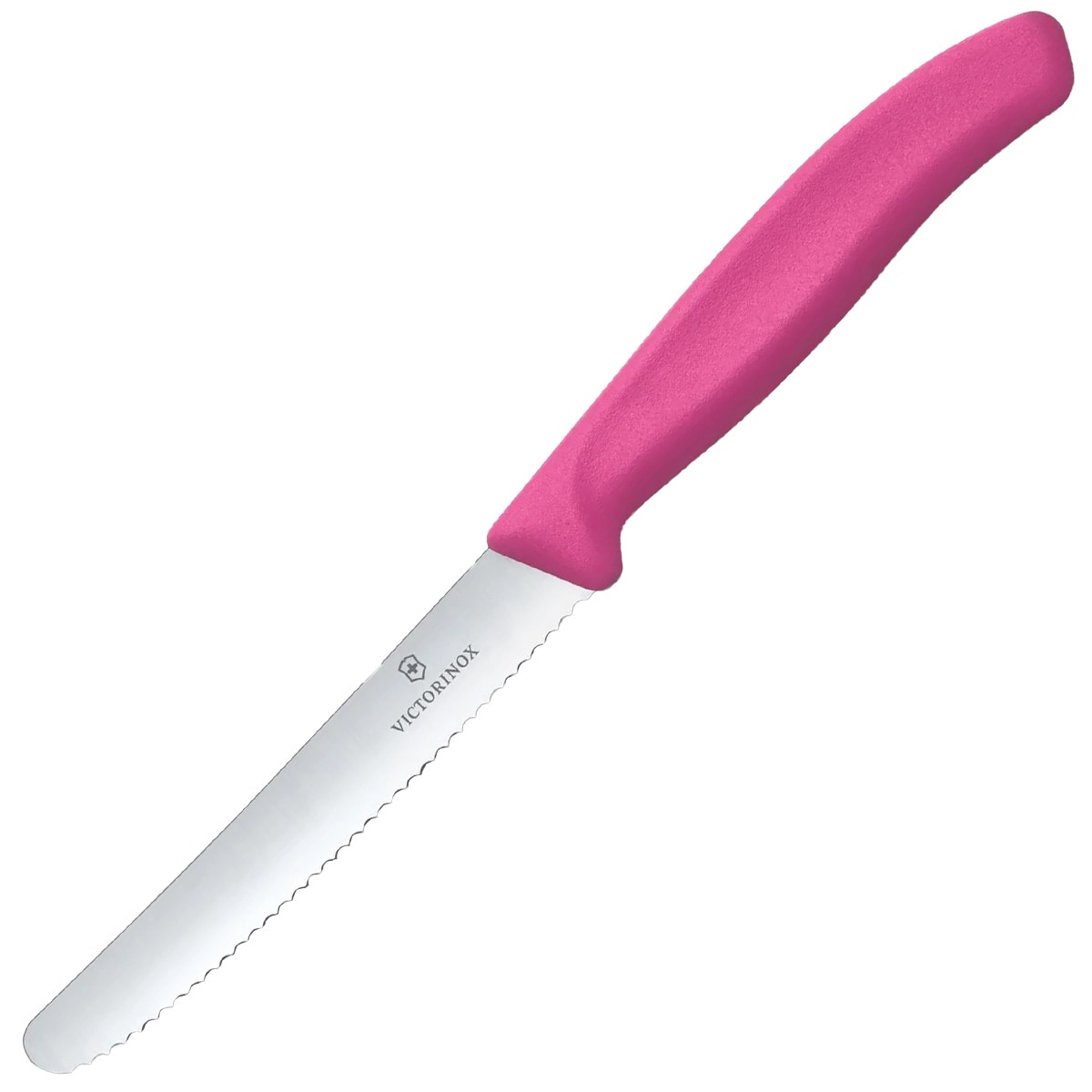 Victorinox Swiss Classic Pink Serrated Round Tip Kitchen Knife