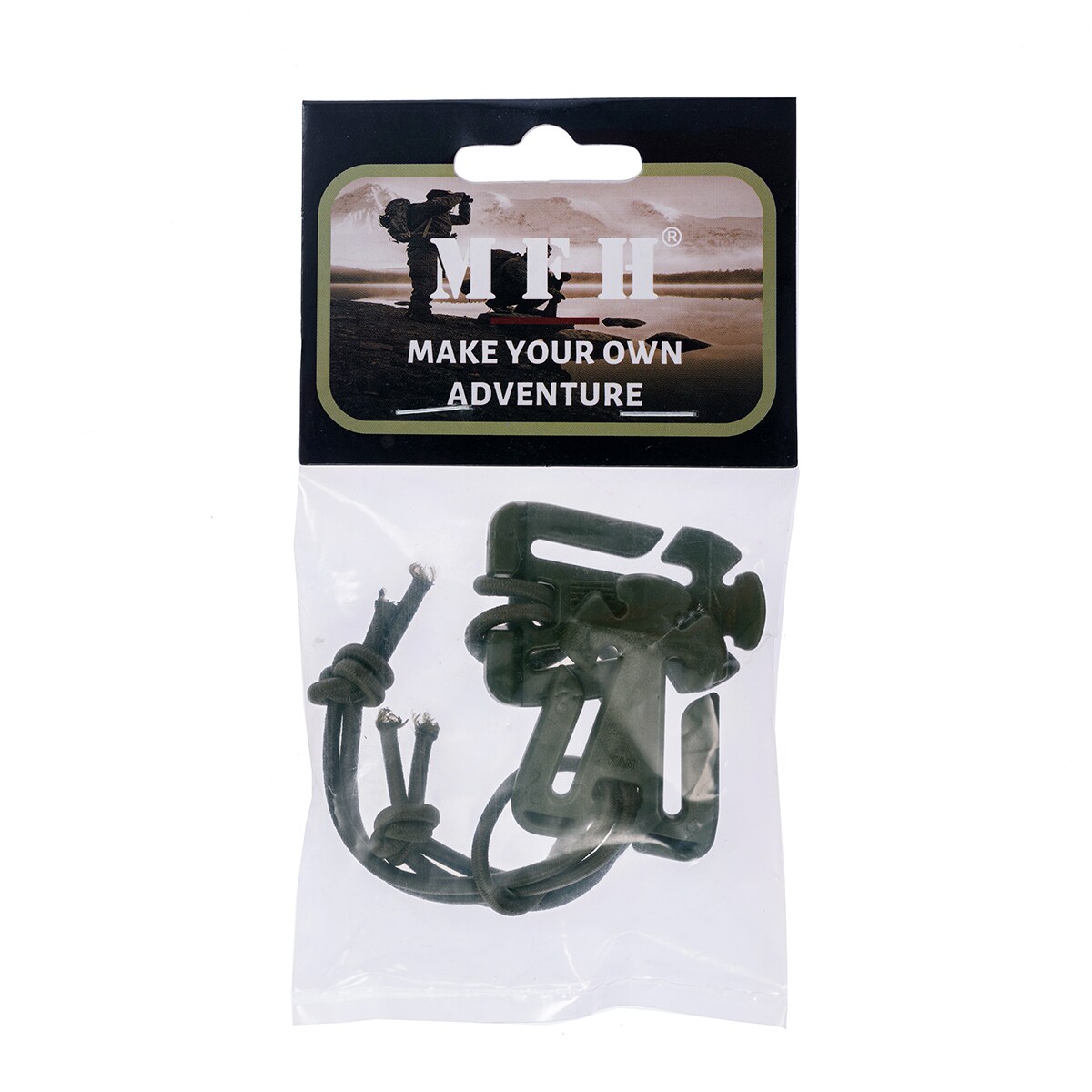 MFH Clip with Rubber Strap Molle 2-pack - Olive