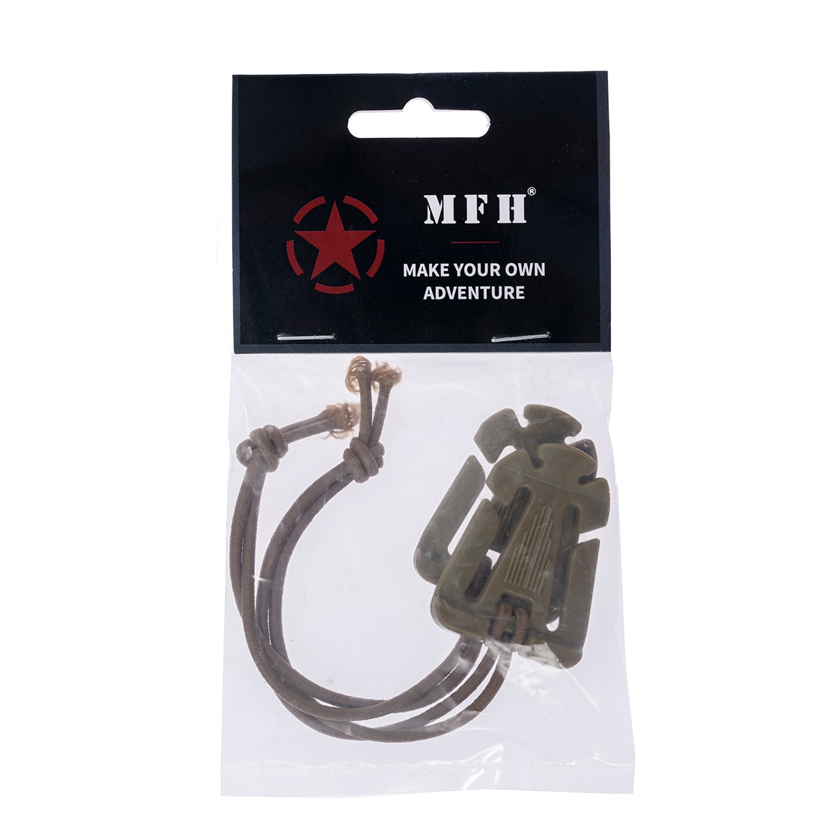 MFH Clip with Rubber Strap Molle 2-pack - Coyote