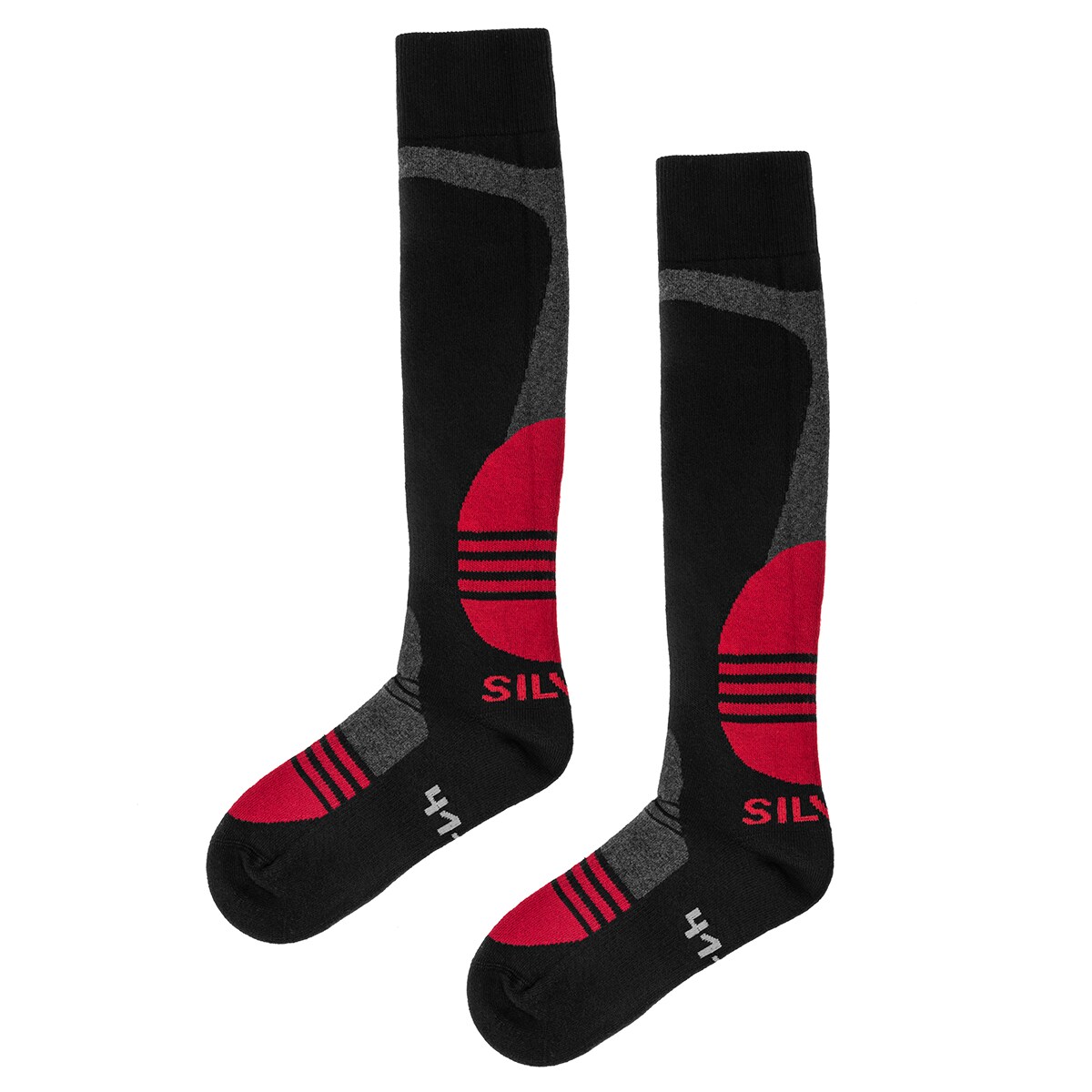 Motive Ski Silver Deo Socks - Black / Red