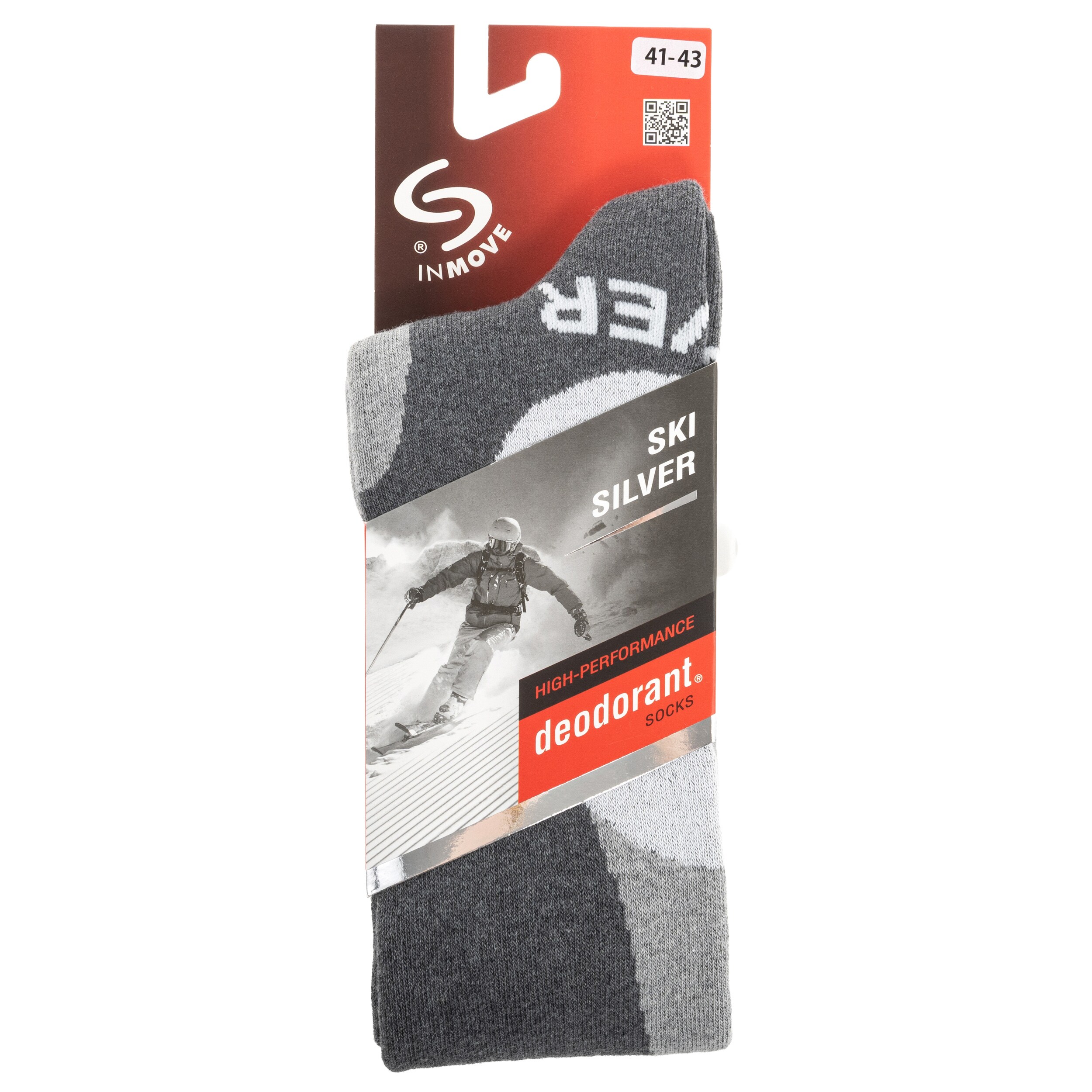 INMOVE Ski Silver Deo Socks - White / Graphite