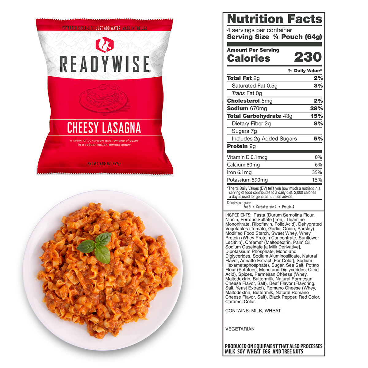 ReadyWise Freeze-dried food pack - 120 lunch portions