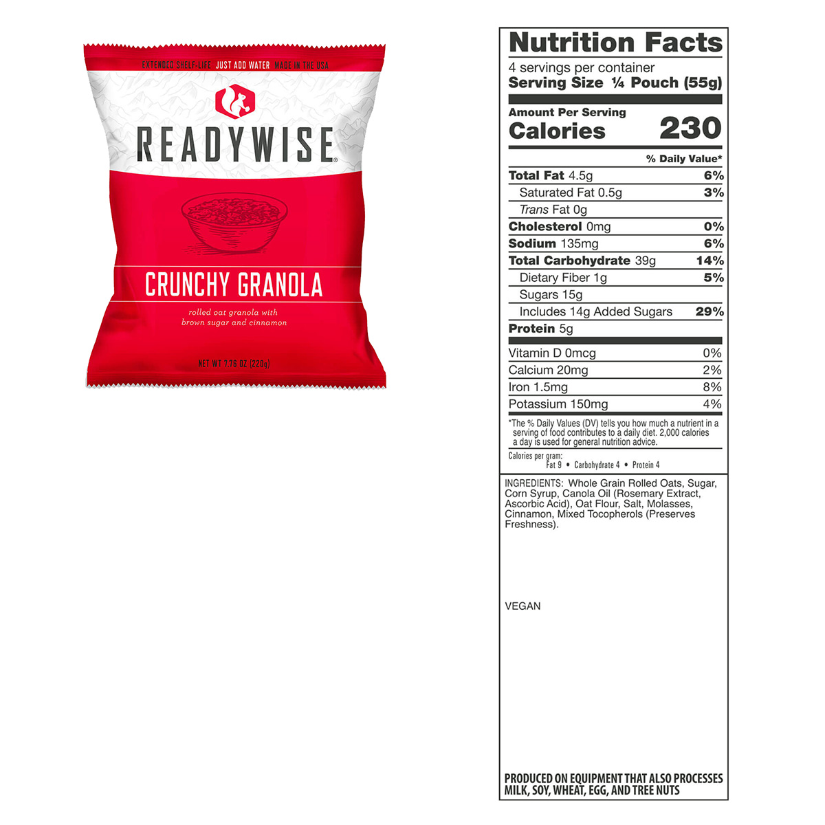 Freeze-dried food ReadyWise food package - 120 breakfast portions