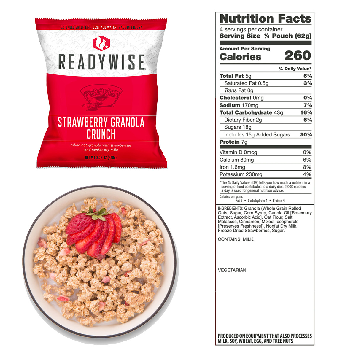 Freeze-dried food ReadyWise food package - 120 breakfast portions