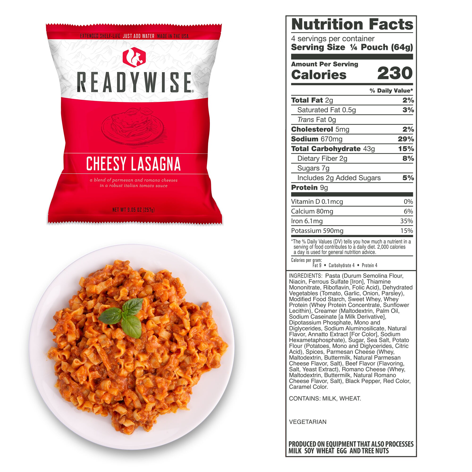 ReadyWise Freeze-dried food package - 60 lunch servings