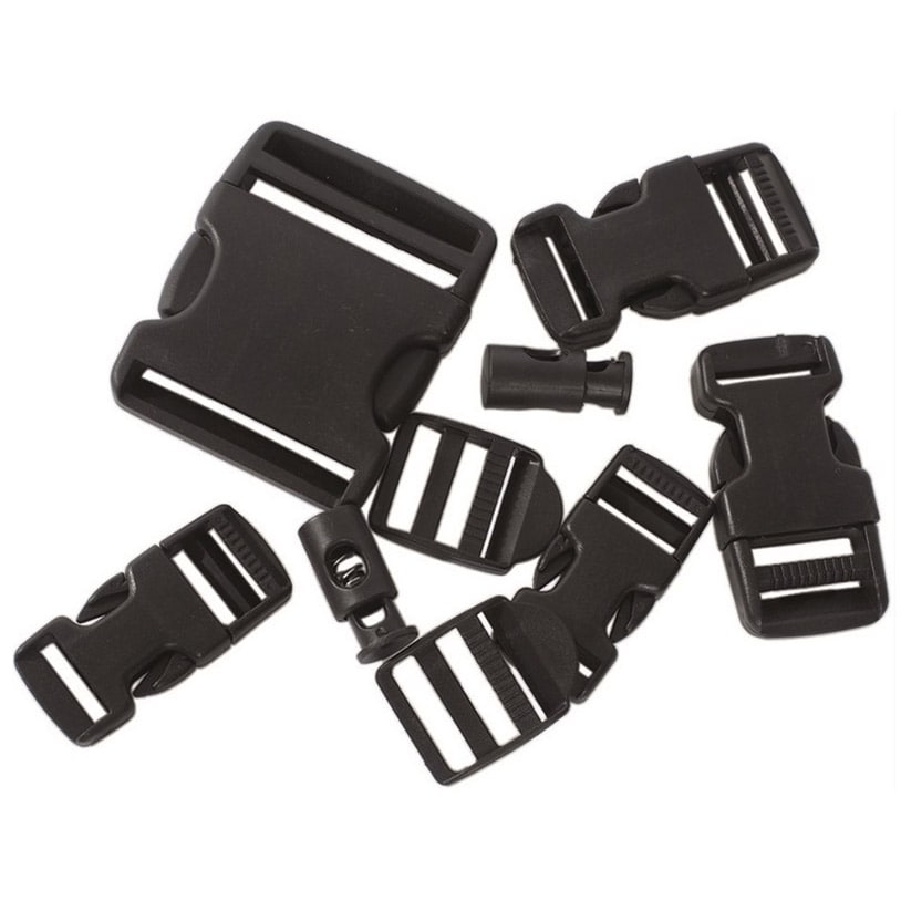 Mil-Tec 9 pcs Buckle Set - Black